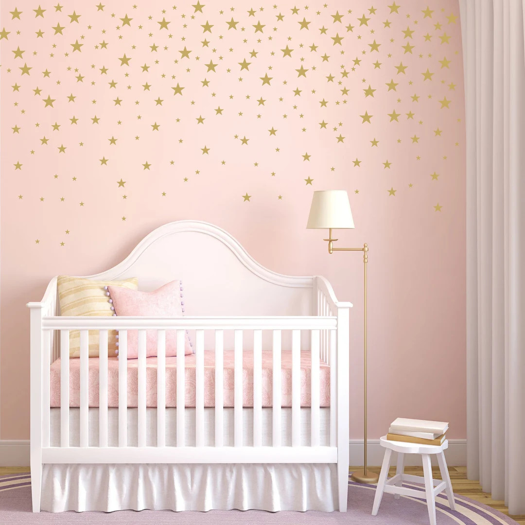 Gold Stars Wall Decals Pack - Peel and Stick Confetti Wall Decals - Metallic Star Wall Decals WBS... | Etsy (US)