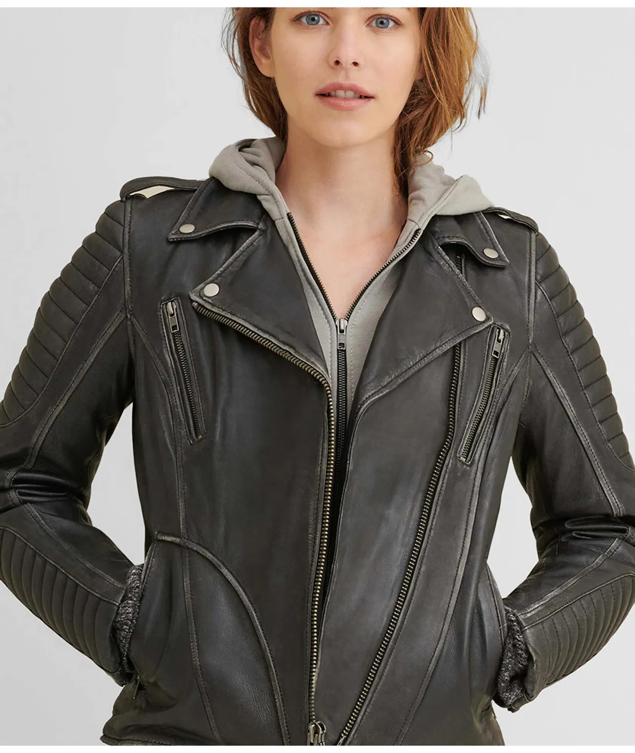 Performance Rider Quilted Shoulder Leather Moto Jacket | Wilsons Leather