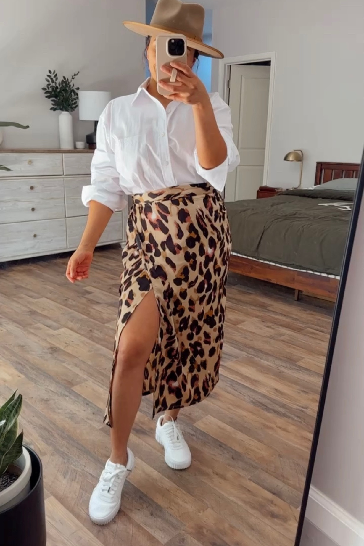 Brown leopard hotsell wrap skirt