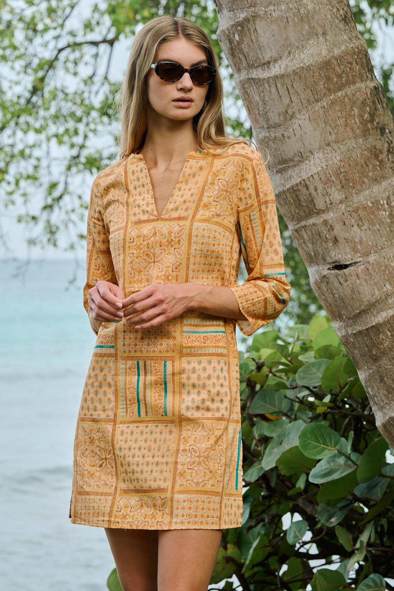 Mariah Tunic Dress - Mango Patchwork | Julia Amory