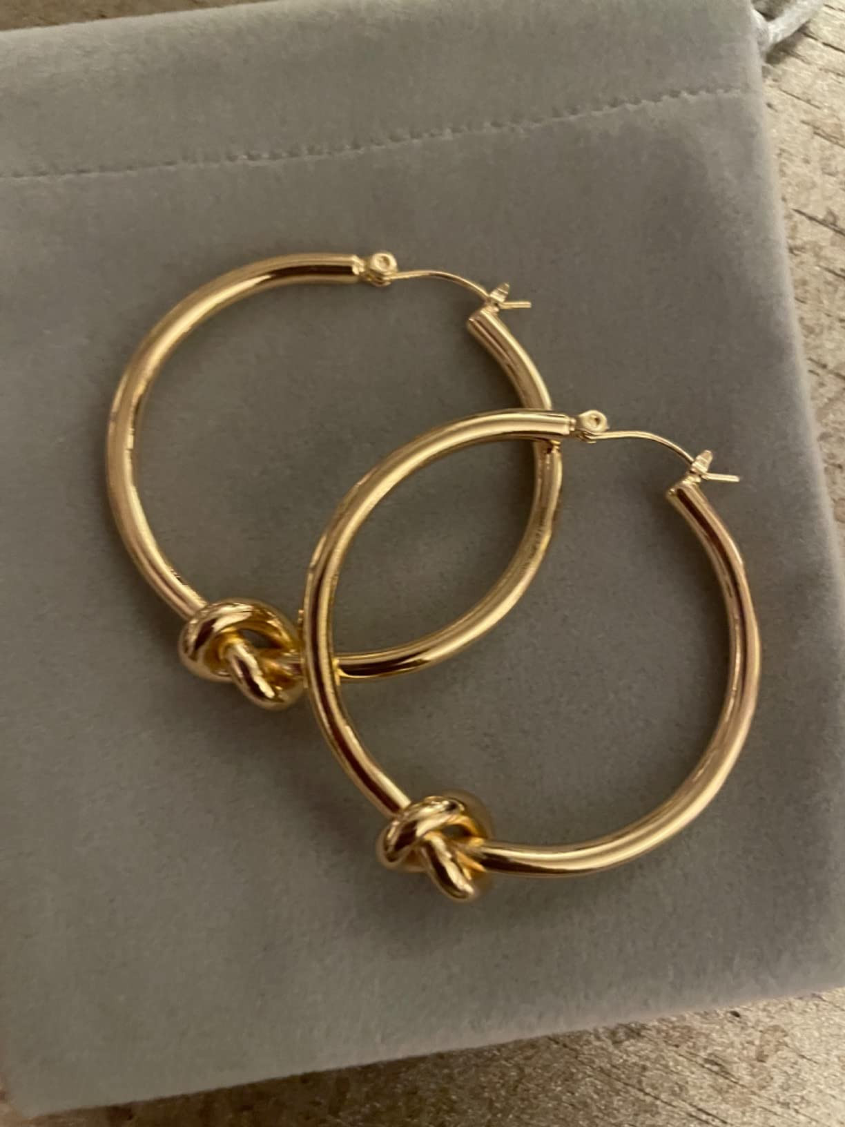 Gold Hoop Earrings for Women Girls 18K Gold Plated Knot Hoop Earrings Statement Lightweight Thick... | Amazon (US)