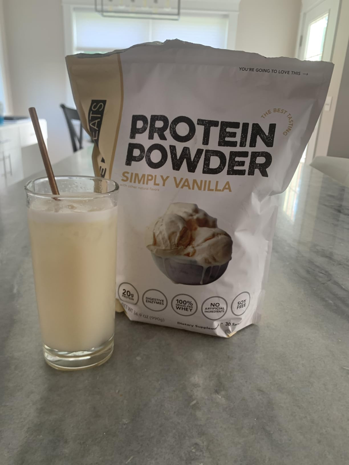 Clean Simple Eats Whey Protein Powder, Simply Vanilla Flavor Naturally Sweetened, 100% Grass Fed ... | Amazon (US)