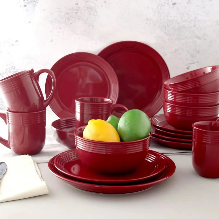 Mainstays Chiara Stoneware Red Dinner Bowl | Walmart (US)