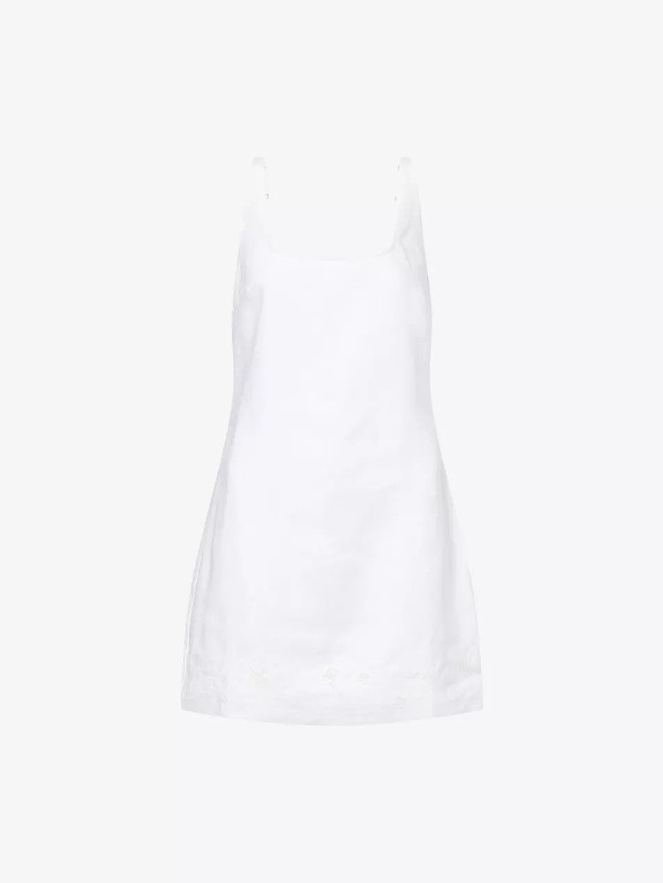 Koa Square-Neck Linen Mini Dress | Selfridges