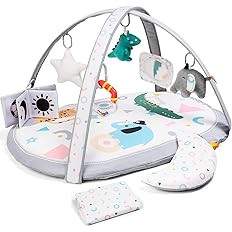 Lupantte 7 in 1 Baby Play Gym Mat, 2 Replaceable Washable Mat Covers Baby Activity Play Mat with ... | Amazon (US)