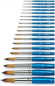 Winsor & Newton Cotman Short Handle Brushes, Set of 4, (Round 2 & 4, Rigger 1, One Stroke 1/4") | Amazon (US)
