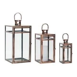 Metal & Glass Lantern Set, 11.75"", 16"" & 20.5"" By Melrose | Michaels® | Michaels Stores