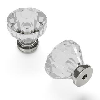 Crystal Palace 1-1/4 in. Crysacrylic with Polished Nickel Acrylic Cabinet Knob | The Home Depot