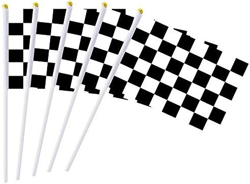Checkered Racing Small Mini Stick Flags,30 Pack Black & White Checkered Flag Racing Pennant Banne... | Amazon (US)