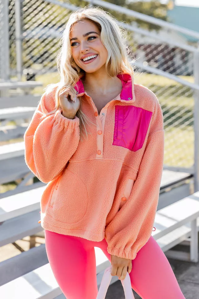 Jump Right In Pink Colorblock Quarter Zip Pullover – Pink Lily