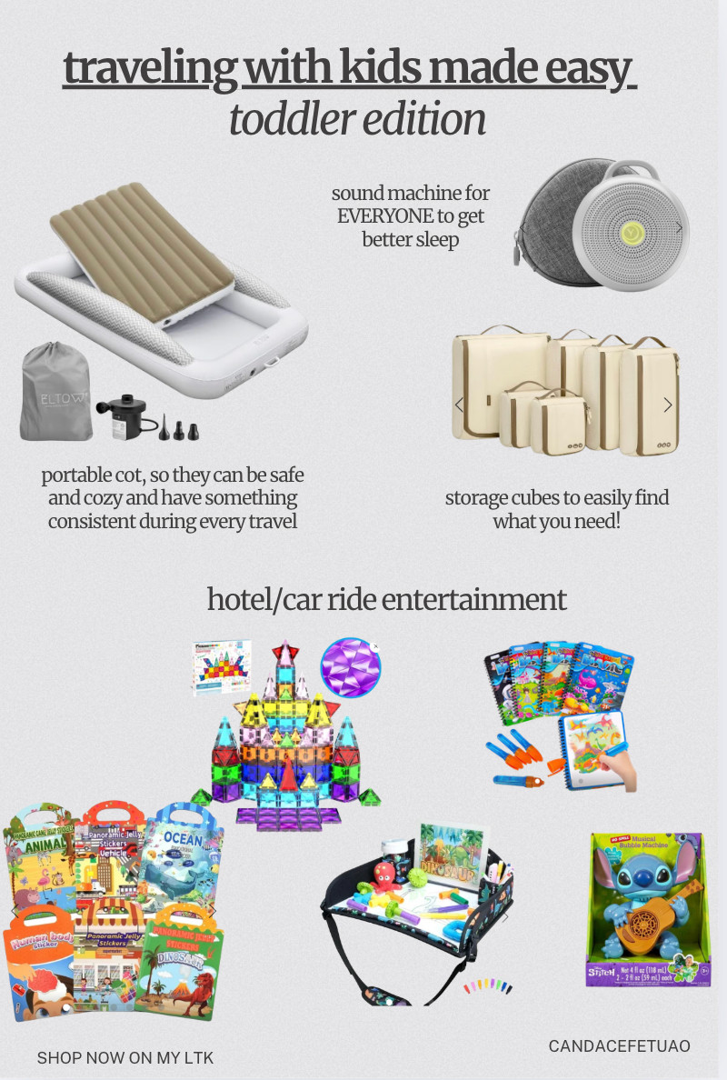 Favorite things to have with me for our road trips with a toddler! Entertainment for the hotel is key, not just for the car! A cot they use every travel helps them feel comfort in the new space too! 

 #LTKmomlife #LTKTravel #LTKBaby