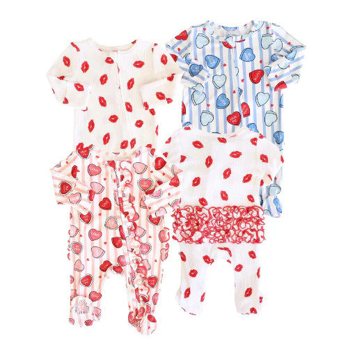 Valentine's Day Zipper Footies | Caden Lane