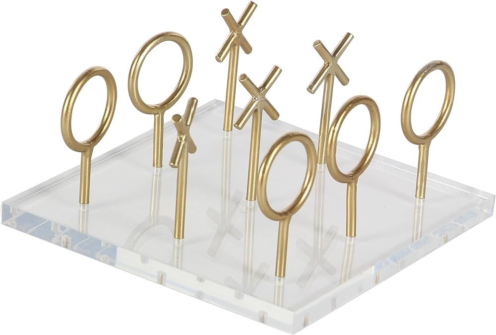 Deco 79 CosmoLiving by Cosmopolitan Glam Acrylic Square Game Set, 8" x 8" x 5", Gold | Amazon (US)