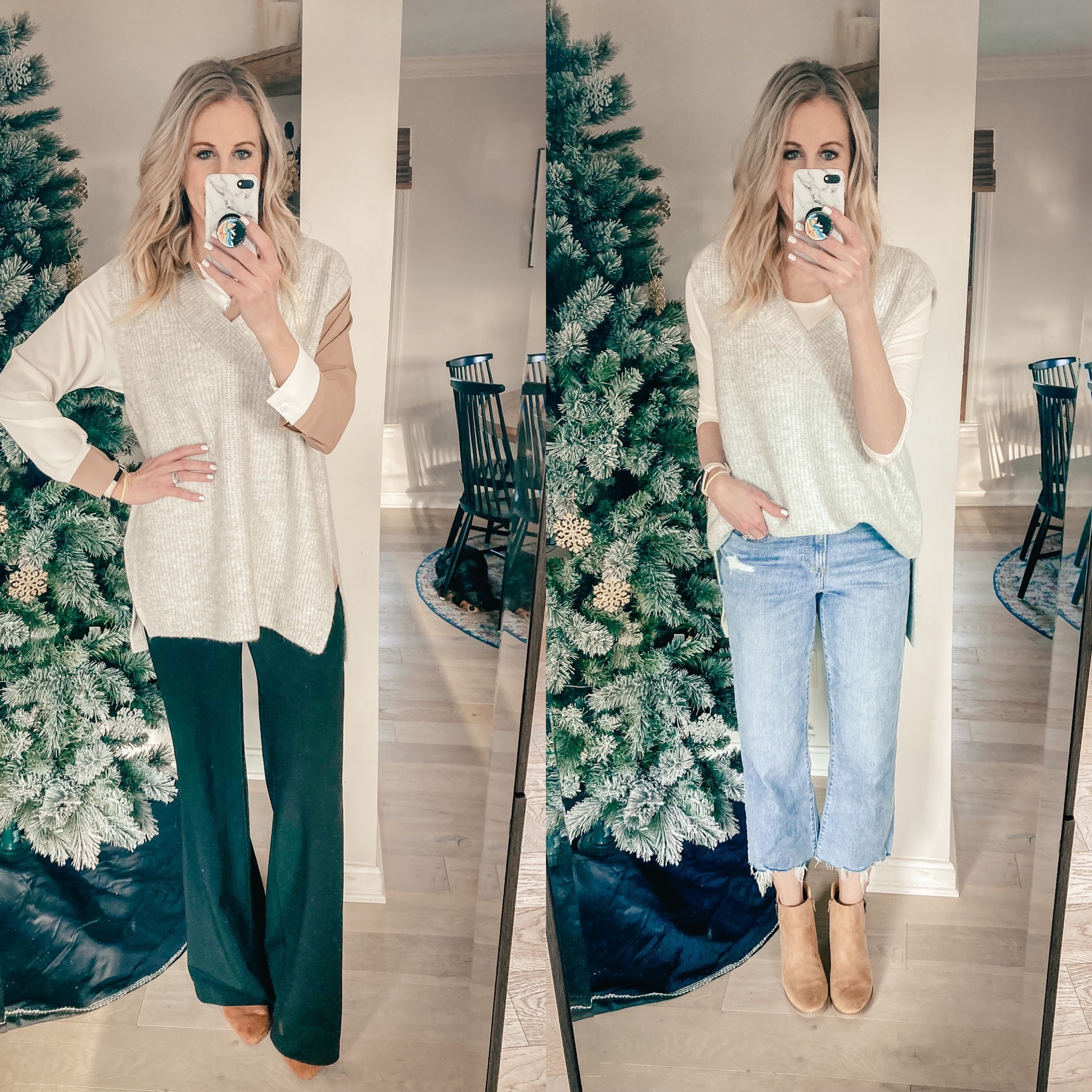 Two more looks with this gray sweater vest! 

#LTKunder50 #LTKworkwear #LTKSeasonal