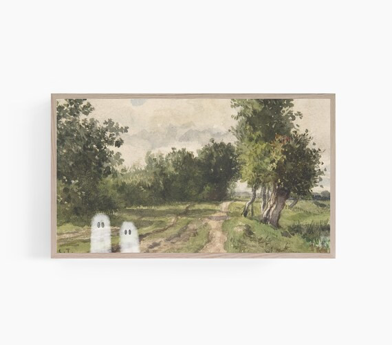 Vintage Halloween Painting Instant Digital Download Frame TV - Etsy | Etsy (US)