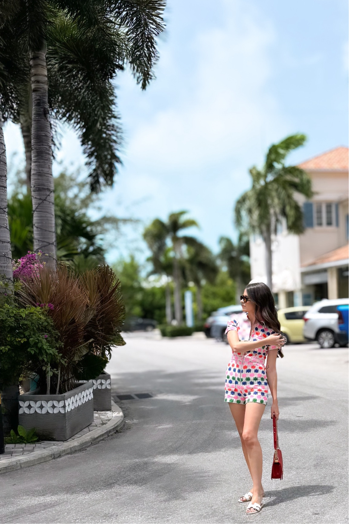Vacation look ❤️ floral romper, 60s inspired romper, romper, playsuit, sandals, vacation outfit, vacation style, colorful outfit, colorful style, Turks and Caicos, vacation vibes, island outfit, island style 

#LTKTravel #LTKItBag #LTKStyleTip