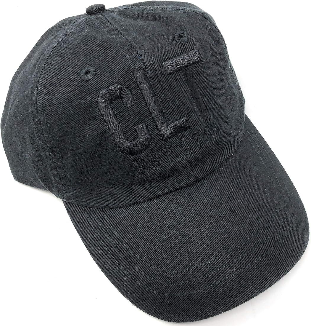 Custom Monogrammed CLT Charlotte Douglas International Airport Code Hat (Pigment Dyed Black Hat w... | Amazon (US)