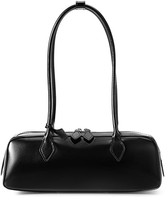 Genuine leather, single shoulder, retro-style, long-shaped pillow, casual wallet, purse, shoulder... | Amazon (US)