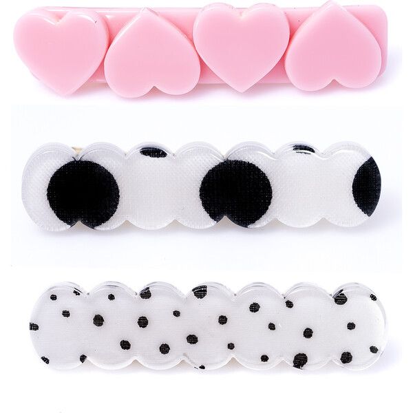 Combo Dots and Hearts Alligator Clips, Multi | Maisonette