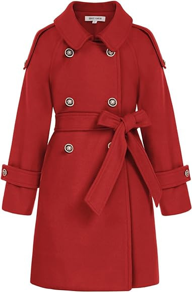 GRACE KARIN Girls Dress Coat Lapel Wool Blend Winter Kids Jackets Coat Size 5-12 | Amazon (US)