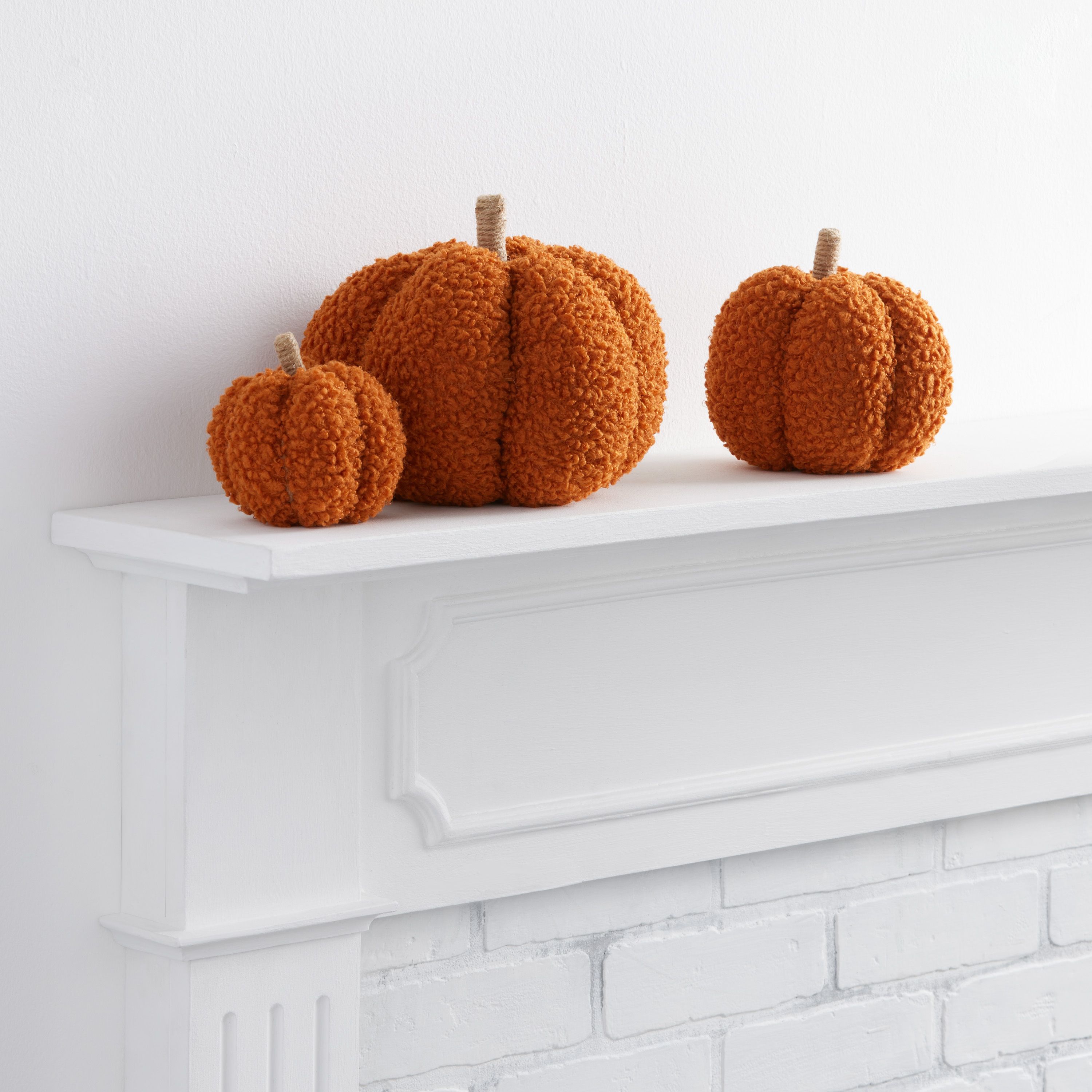 Orange Boucle Fabric Pumpkin Decor | World Market