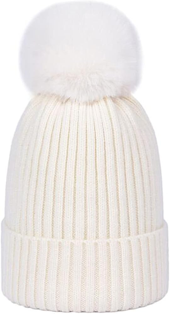 AIYUENCICI Women Girl Winter Beanie Hat, Warm Knitted Cap Fleece Lined Skull Caps Thick Slouchy Snow | Amazon (US)