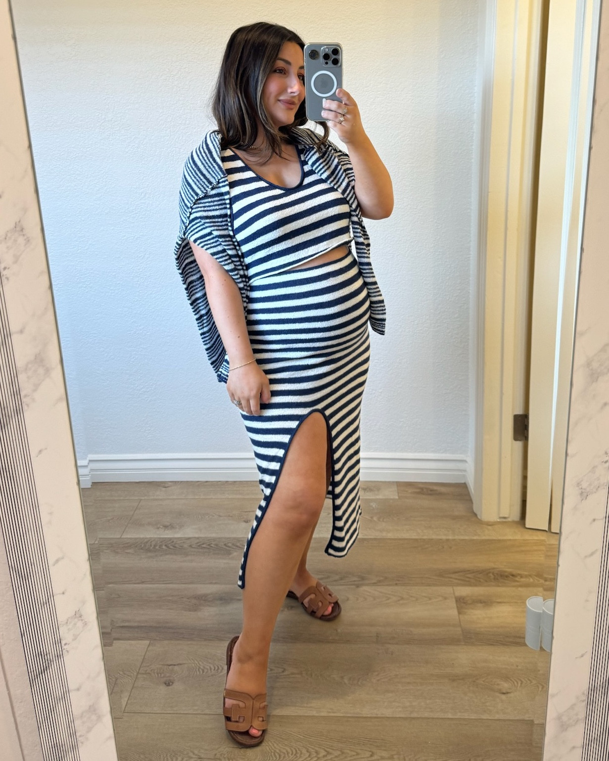 In love with this 3 piece set from Free People!! Soo comfortable and lightweight!! Pieces look cute all together but can be worn separately too — it’s the perfect set when the weather is cool or warm! 

Wearing size small in midnight rain color 

Travel outfit, spring outfit, summer outfit, maternity outfit 

#LTKStyleTip #LTKTravel #LTKBump
