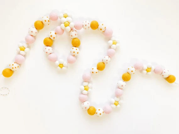 Golden Daisy Spring Felt Ball Garland  Collab W/ Opal  Olive | Etsy | Etsy (US)