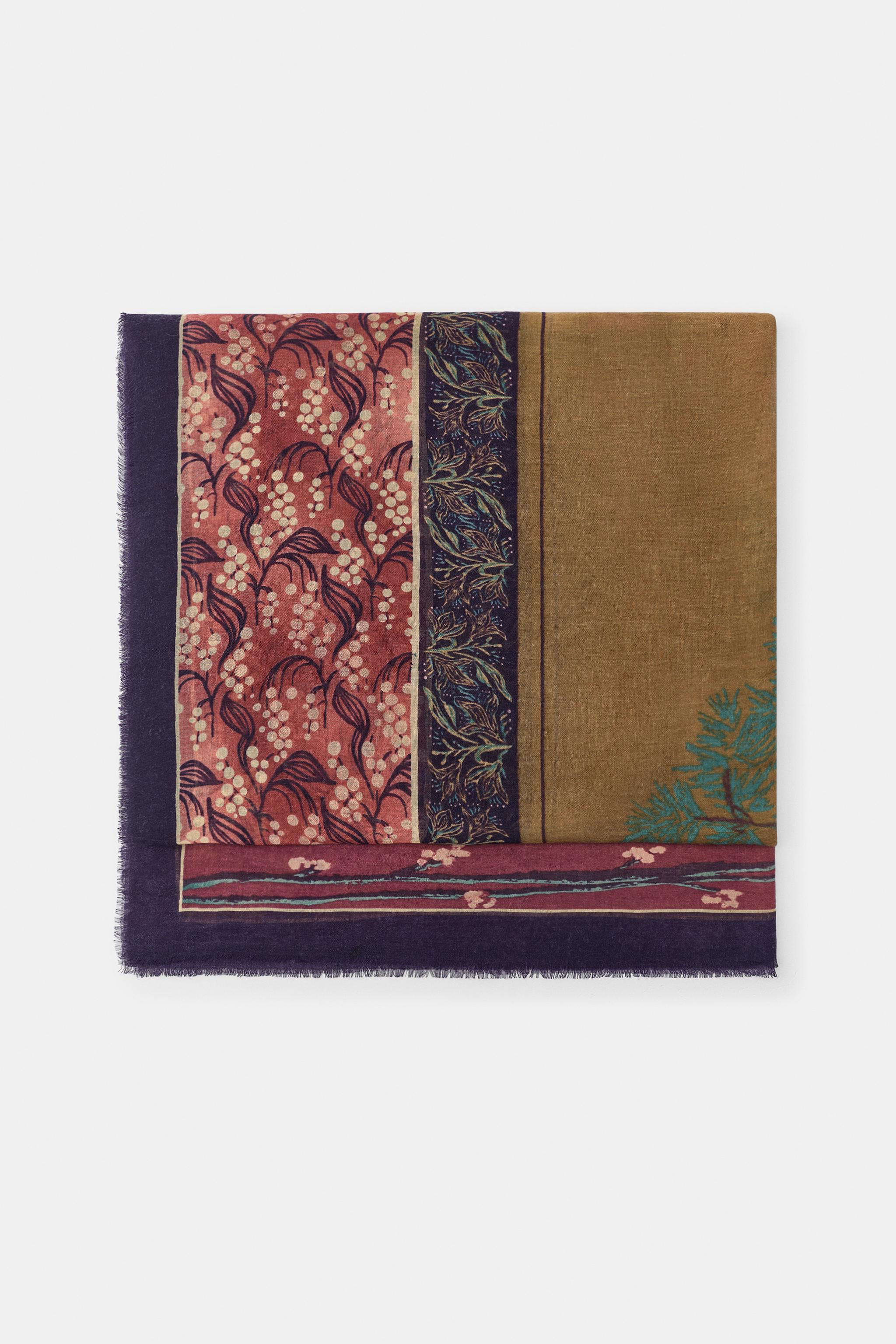 WOOL-BLEND PRINTED SCARF | Zara US