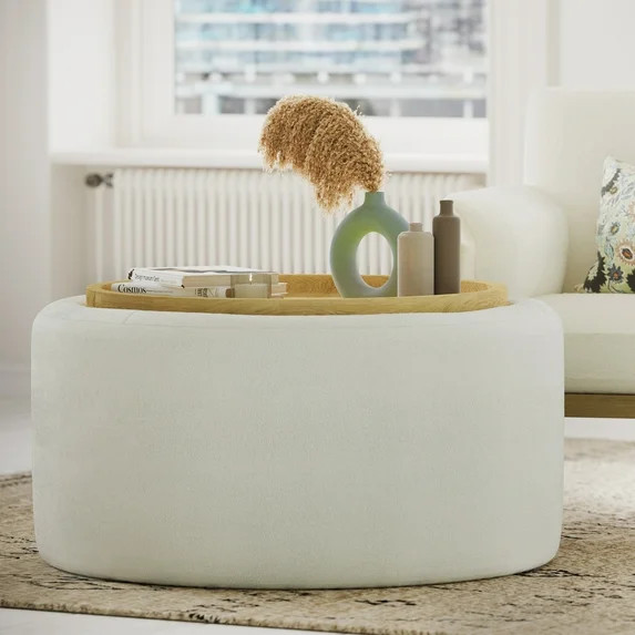 Beautiful Drew Stowaway Coffee Table with Storage by Drew Barrymore, Cream | Walmart (US)