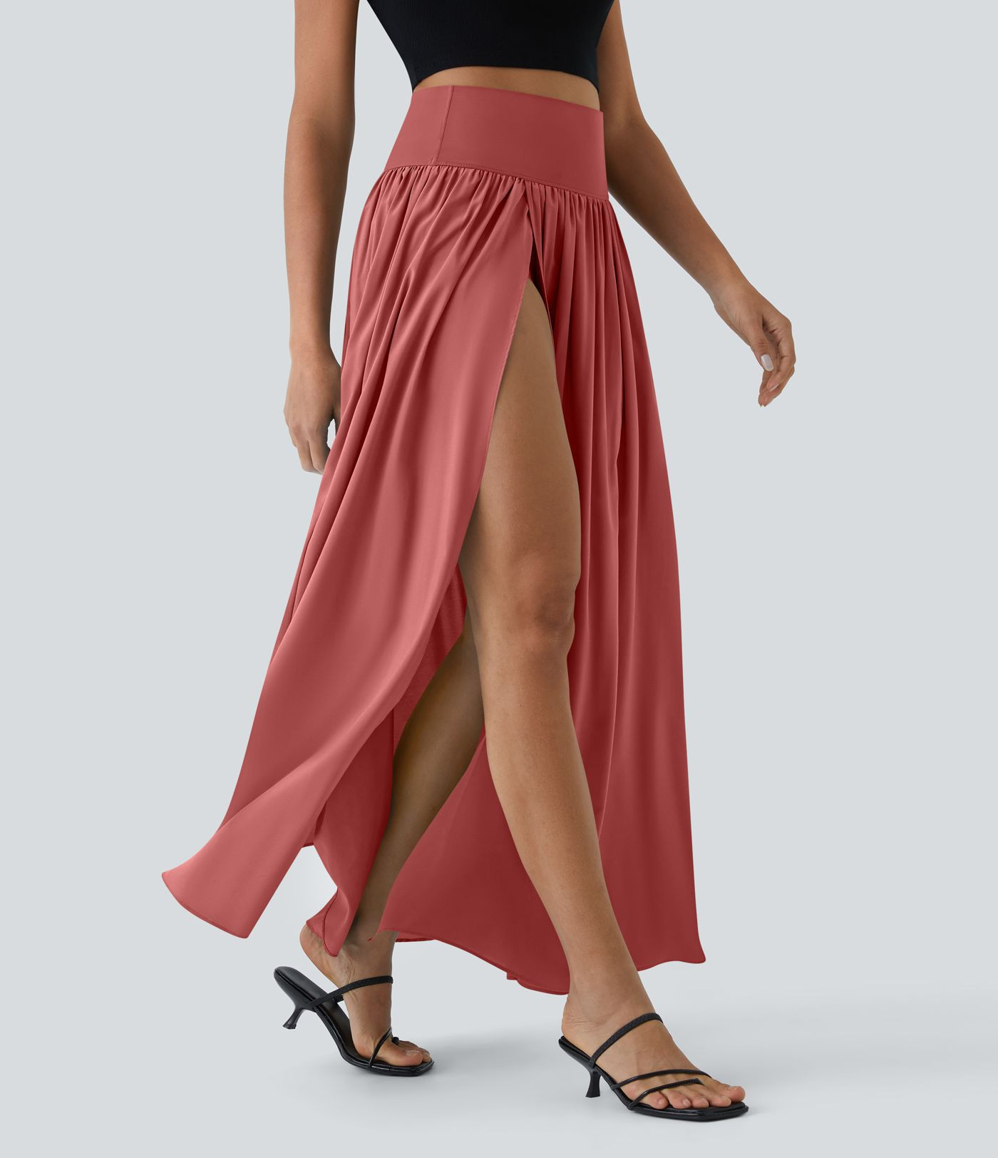 Women\u2019s Breezeful\u2122 High Waisted Split 2-in-1 Flowy Quick Dry Maxi Casual Skirt - Halara | HALARA