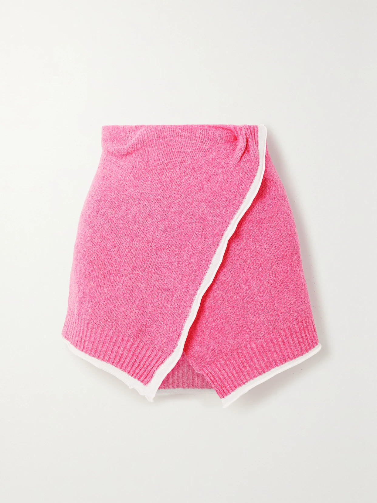 Jacquemus - Bagnu Cotton-blend Terry Wrap Mini Skirt - Pink | NET-A-PORTER (US)