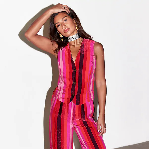 Pink Stripe Waistcoat | Never Fully Dressed (UK & IE)