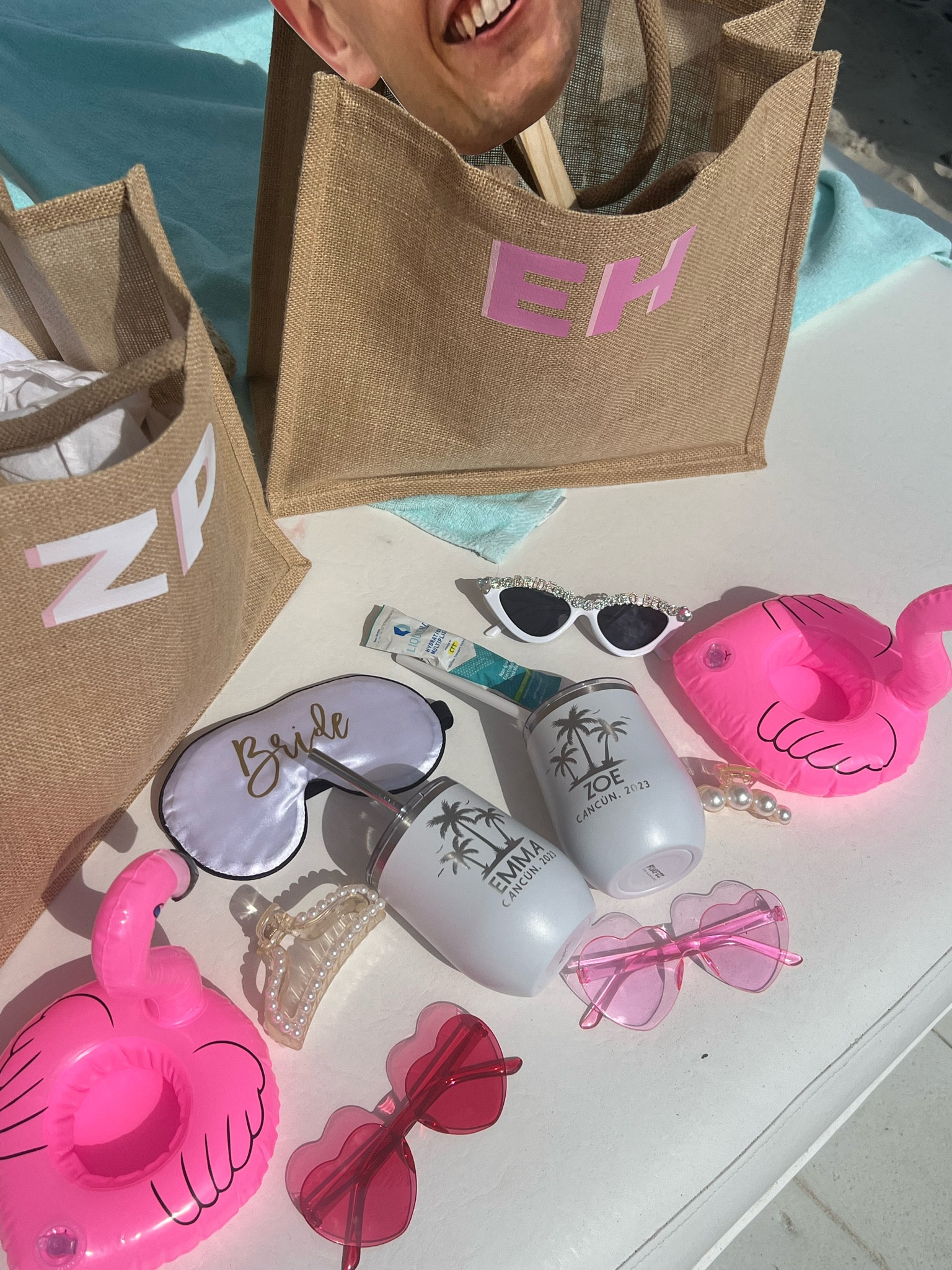 Bachelorette details!! These are the bags my best friend Carley put together for all the girls on the group! 