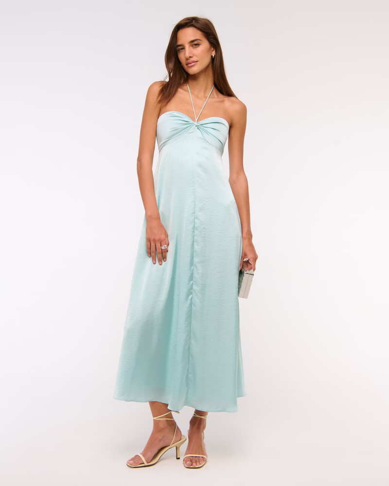 Twist-Front Flowy Maxi Dress | Abercrombie & Fitch (US)