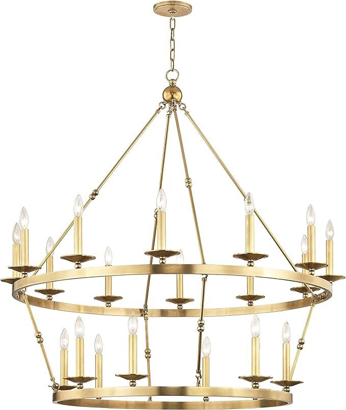 Hudson Valley Lighting 3247-AGB Allendale 20-Light Chandelier, Aged Brass Finish, 38x46.75x46.75 | Amazon (US)