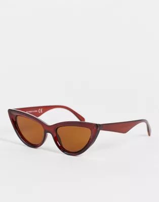 Topshop plastic cateye sunglasses brown | ASOS (Global)