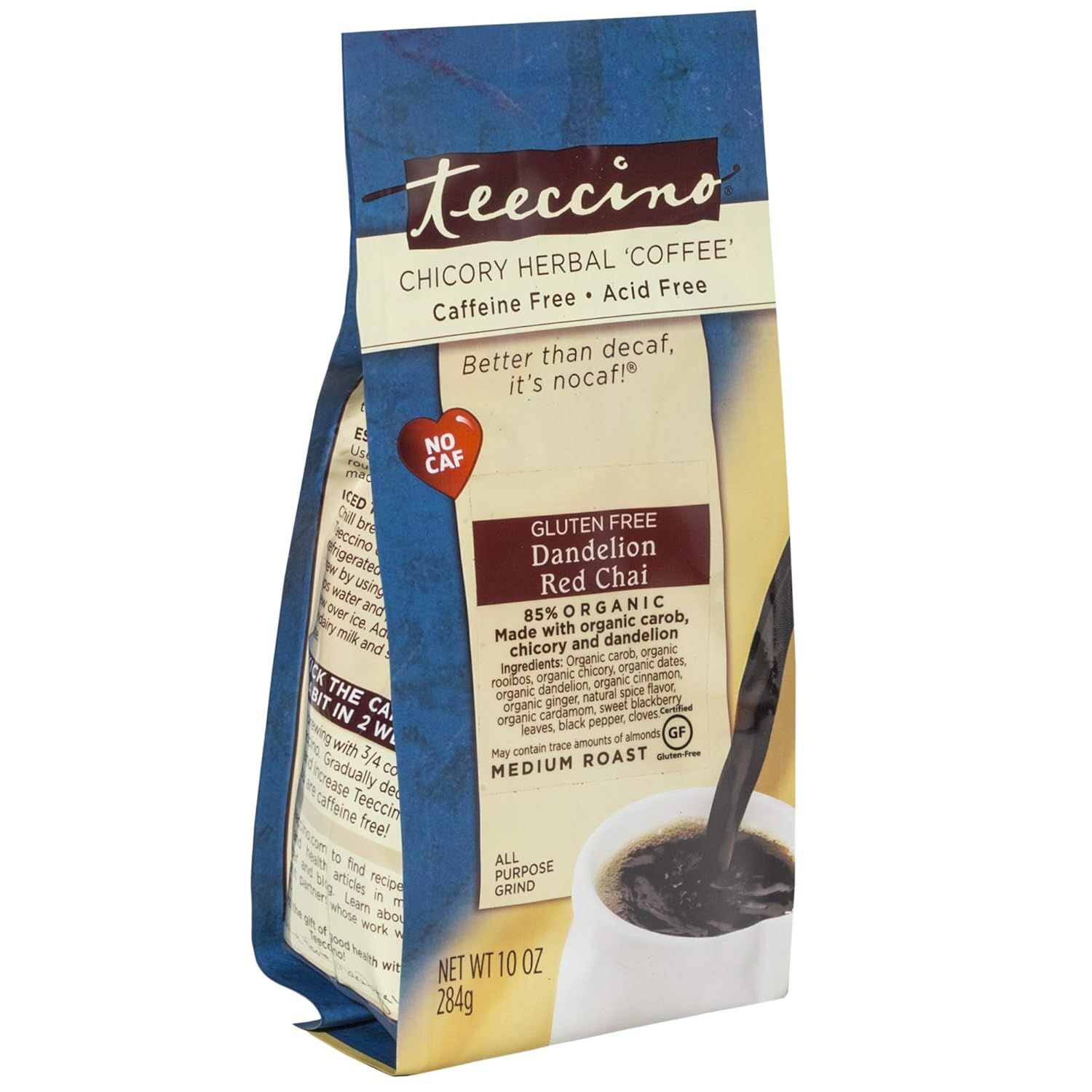 Teeccino Coffee Alternative – Dandelion Red Chai – Detox Deliciously with Dandelion Herbal Co... | Amazon (US)