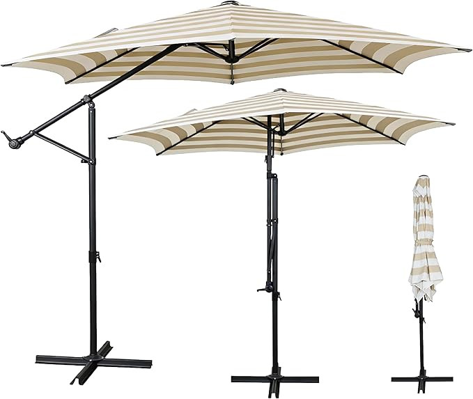 Amazon.com : AE Outdoor 10FT 2-in-1 Outdoor Patio Umbrella, Cantilever/Straight Pole Dual-Mode wi... | Amazon (US)