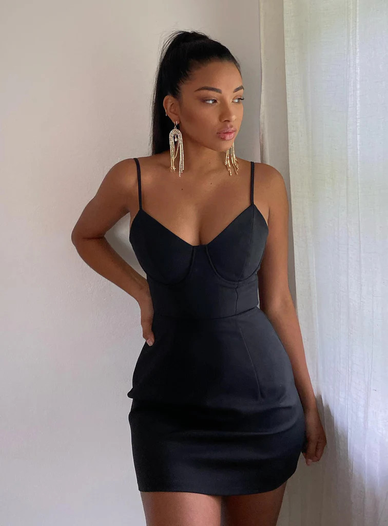 Novella Mini Dress Black | Princess Polly US
