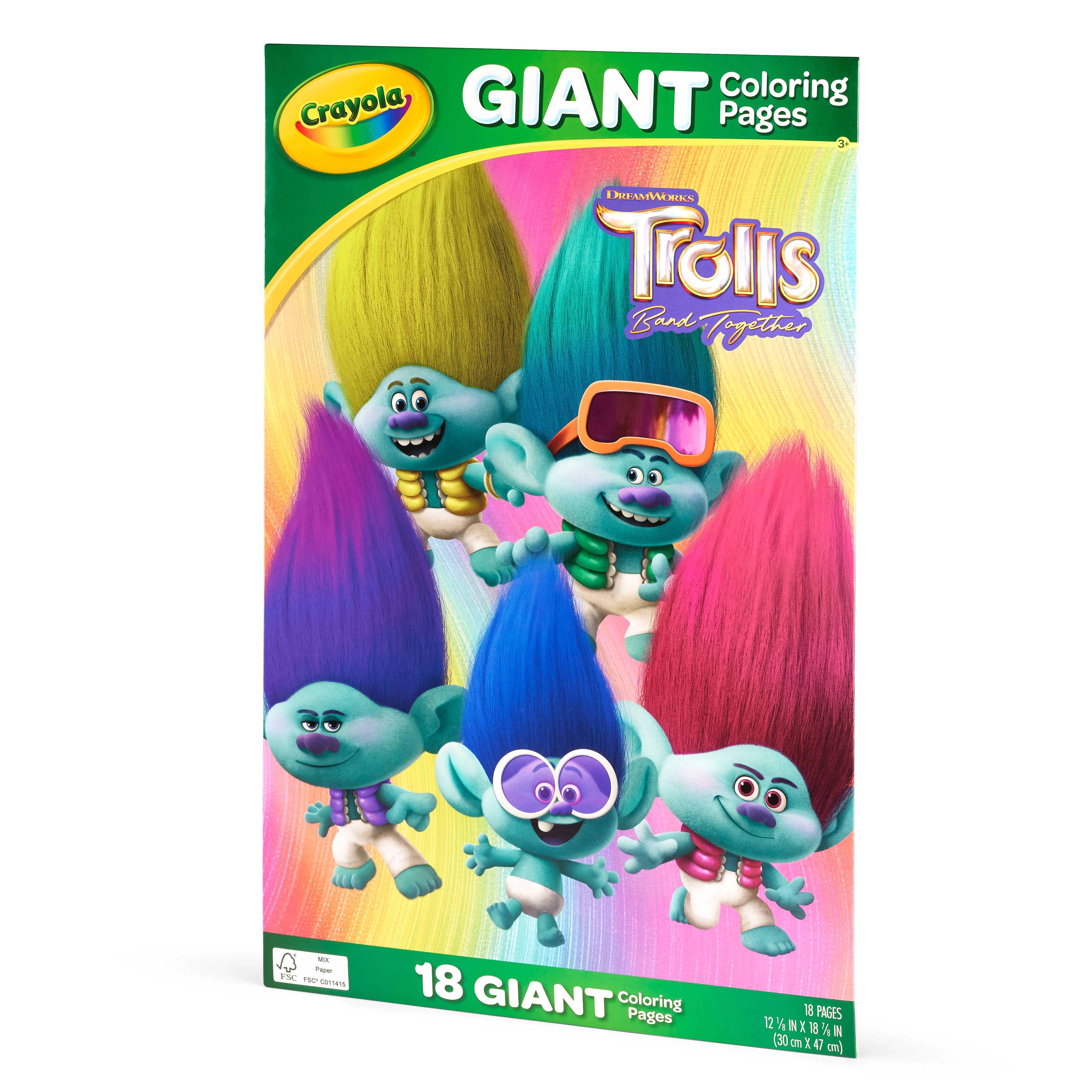 Crayola Trolls Band Together Giant Coloring Pages, 18 Pages, Coloring Supplies, Gifts for Kids | Walmart (US)