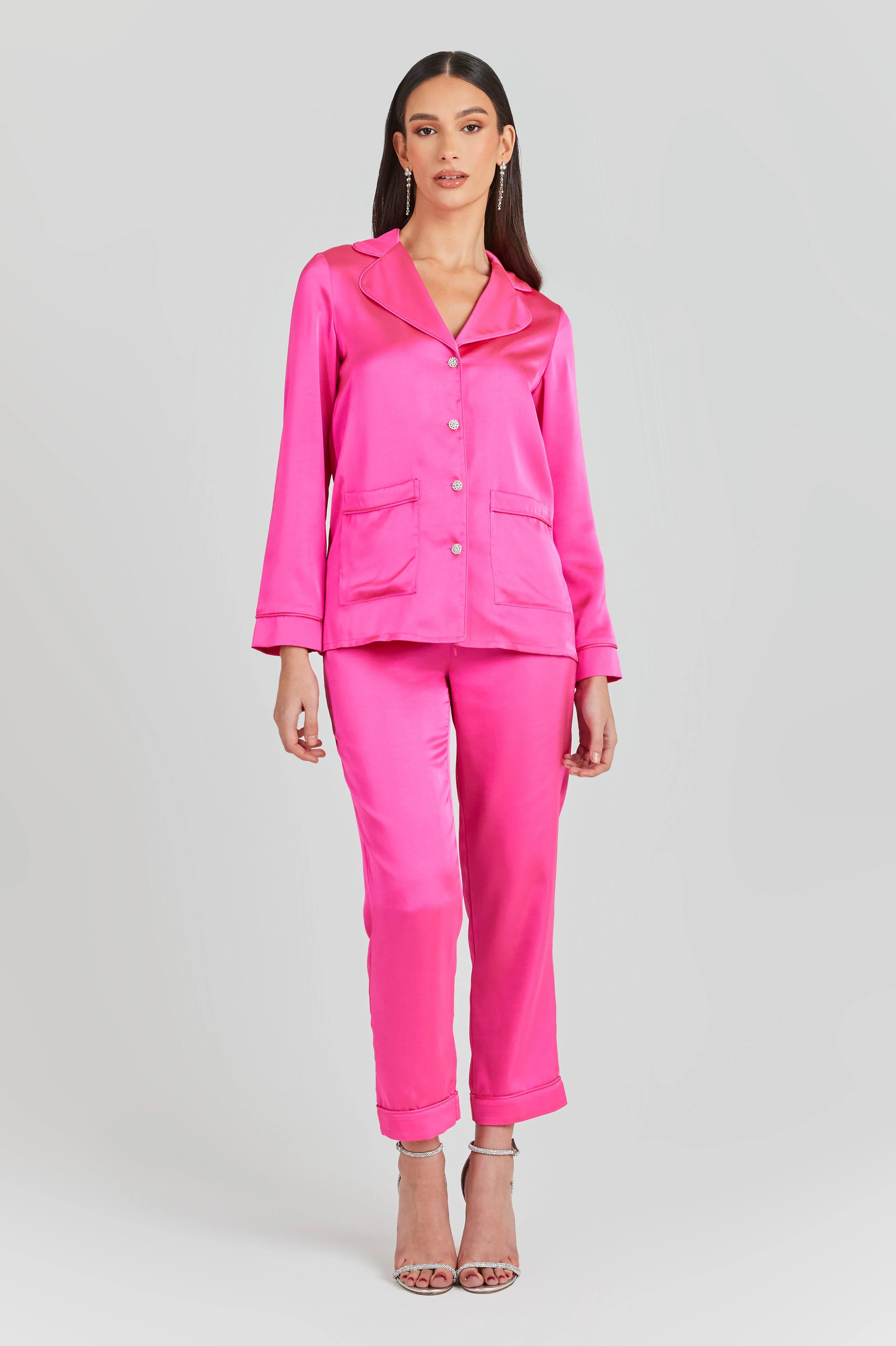 Kelsey Hot Pink Pyjamas | Nadine Merabi