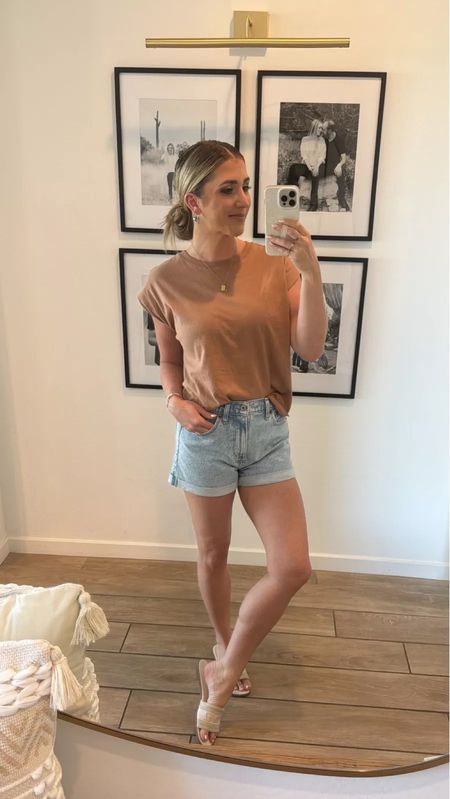  Casual outfit idea! NUUDS tee is XS, shorts are on sale today and run tts, sandals are a Target find. Bracelets are an Amazon find.

Spring Outfit Inspo
Jean Shorts
Women’s Top

#LTKstyletip #LTKshoecrush #LTKfindsunder100