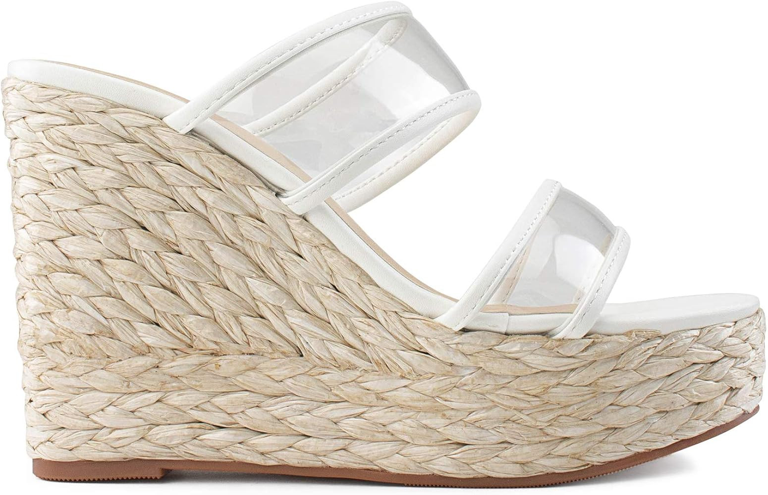 RF ROOM OF FASHION Women's Clear Band Wedge Sandals | Amazon (US)