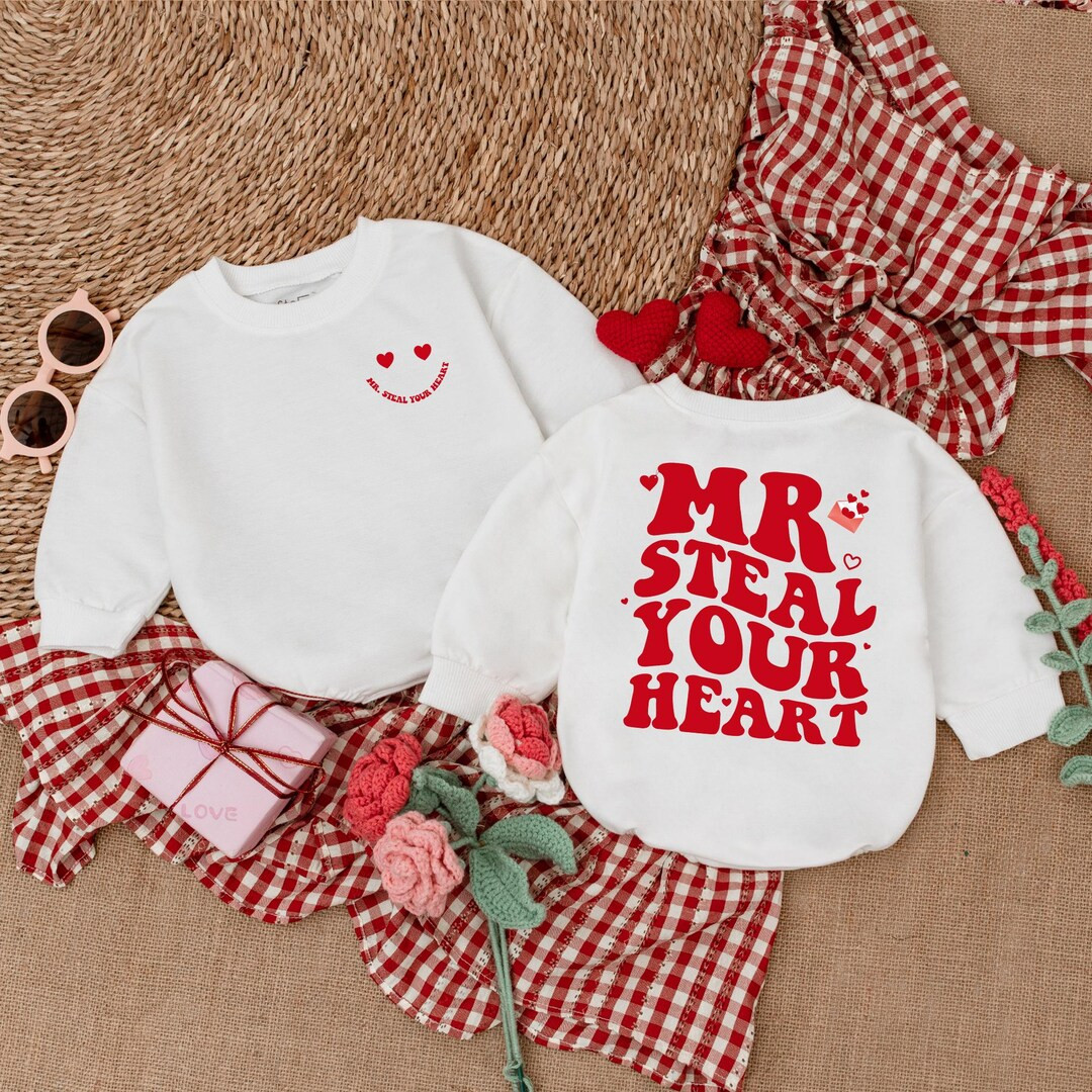 Mr Steal Your Heart Romper, Baby Boy Valentine Bodysuit, Valentine Shirts for Boys, My 1st Valent... | Etsy (US)