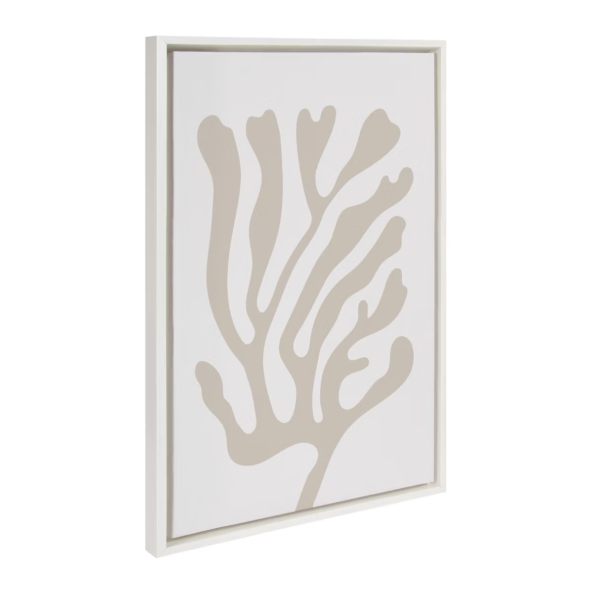 23" x 33" Sylvie Abstract Coral Coastal Frame Canvas by Creative Bunch White - Kate & Laurel All ... | Target