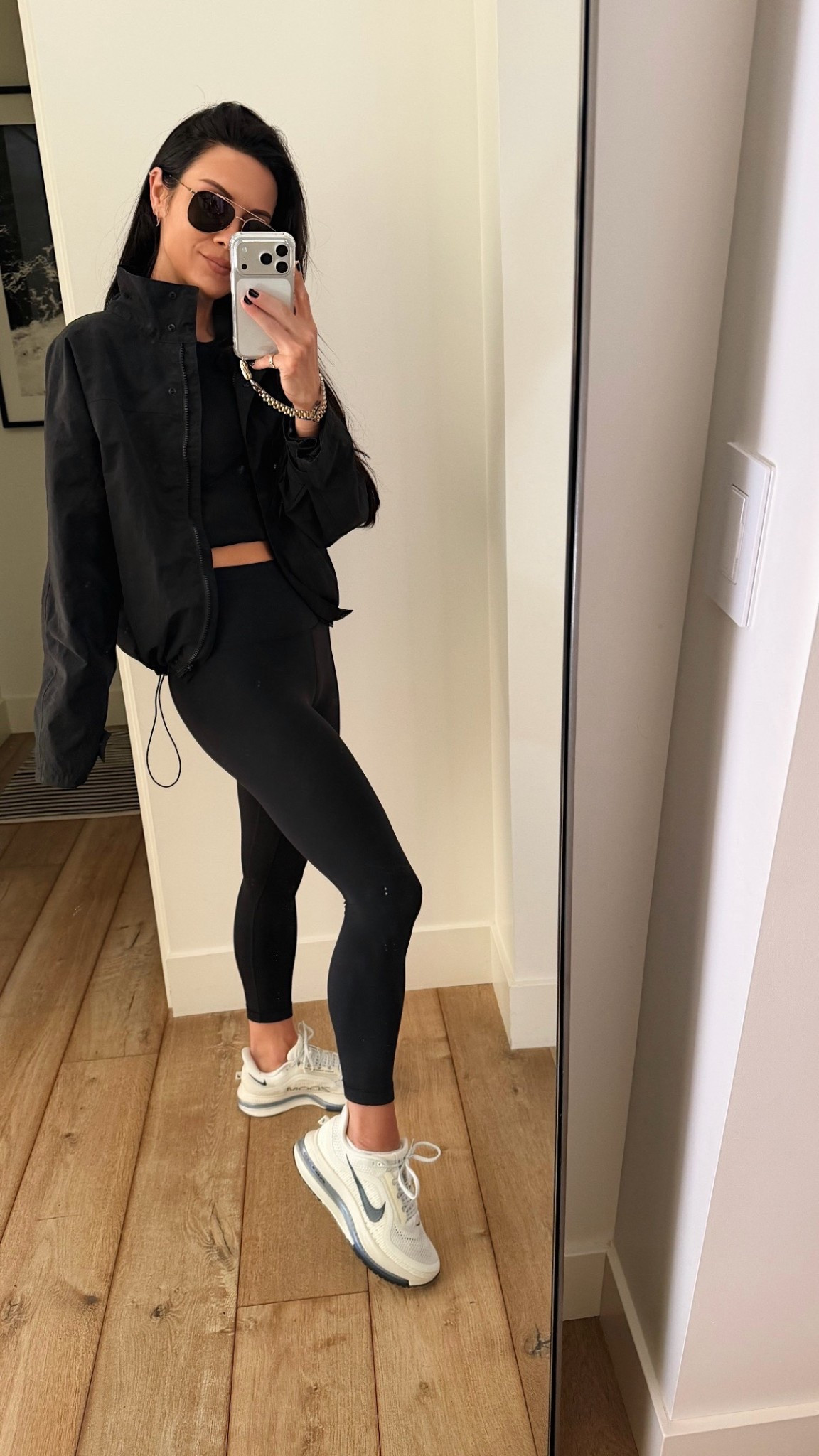 Errand arrive. My go to workout staple leggings, my new running shoes, obsessed with this funnel neck, windbreaker jacket, budget, friendly, and keep reaching for it constantly.. I’m wearing an extra small in the jacket, sneakers run true to size, found my favorite aviators still in stock and wearing a size 4 in my leggings

#LTKmomlife #LTKgrwm #LTKfitnessgoals