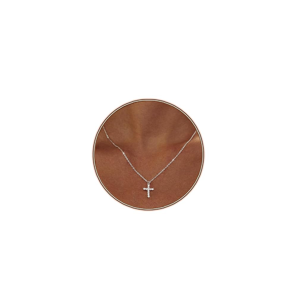 Zeffy Cross Necklace for Women,18K Gold/Silver Plated Tiny Cubic Zirconia Cross Pendant Necklace ... | Amazon (US)