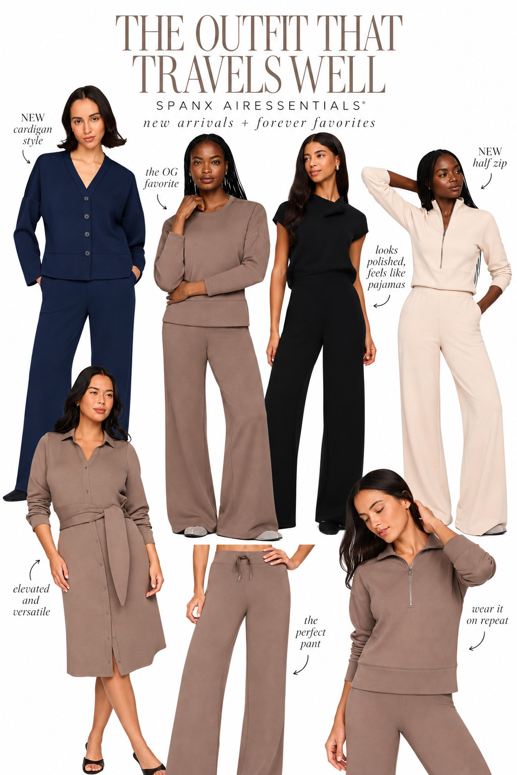 The travel outfit that actually travels well. SPANX AirEssentials is super soft, light as air and has 4-way stretch, but somehow still looks completely put together. Sharing the new arrivals + the forever favorites I’d wear for travel days, errands and everything in between. 

 #LTKdayinmylife #LTKgrwm #LTKootd