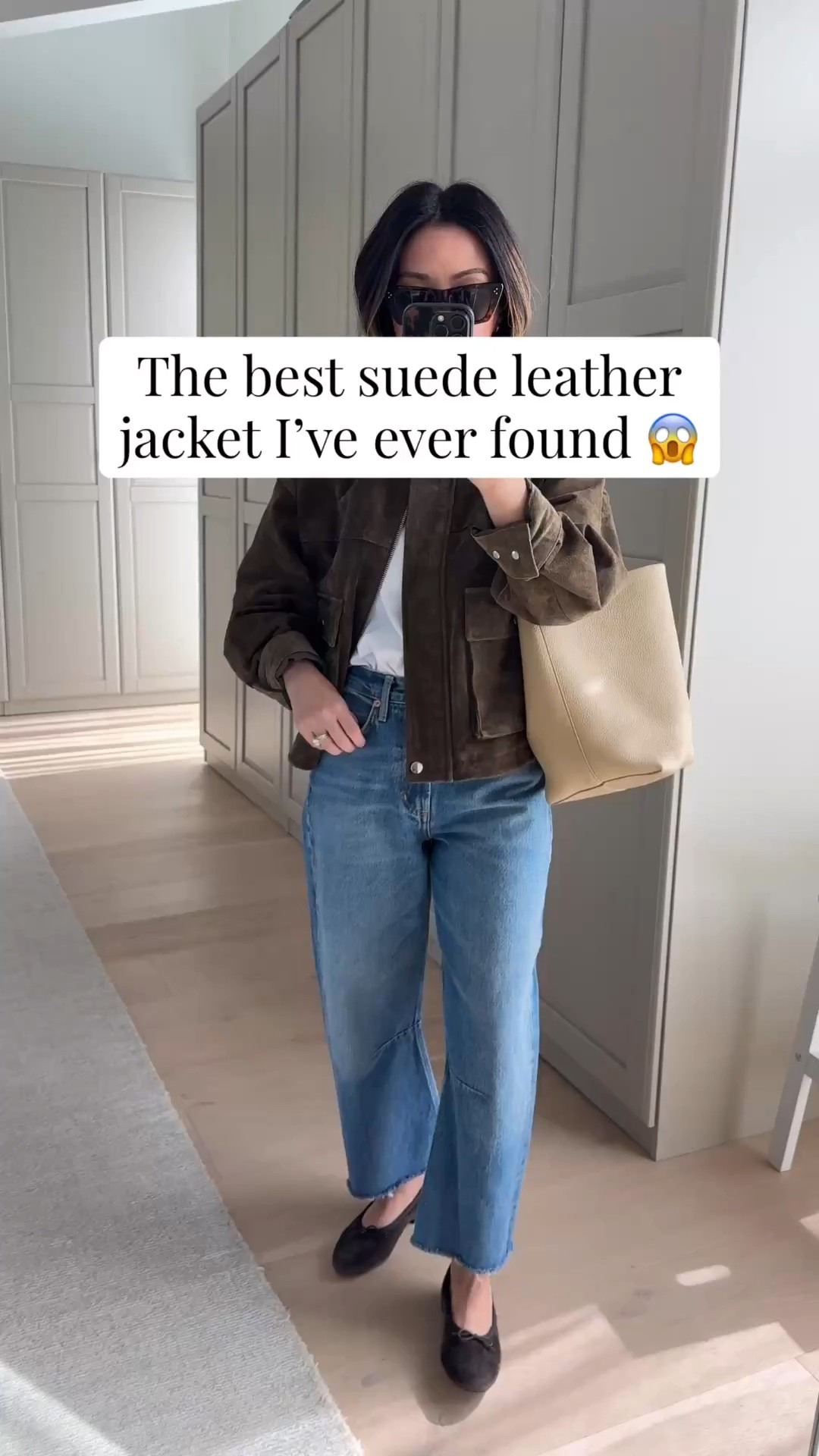 The best suede leather jacket I’ve ever found 😱. I just love the fit! Suede is soft and pliable. 

Zara side jacket xs
Madewell crop tee small - go tts. Need the xs
Citizens of Humanity Miro jeans 24 - cut hems, size down. 
Madewell flats 5.5
The Row tote medium - linked another preowned 
Celine sunglasses 
Quince earrings
Dorsey James necklace 15"

Petite style, spring style, spring outfits, spring jackets 

#LTKPetite #LTKmomlife #LTKootd